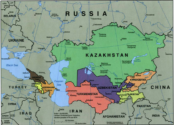 map of asian countries only. Central Asia